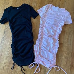 Bodycon Ruched Dress with Side Drawstring